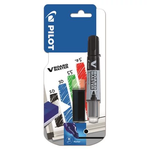 Táblamarker , 2,3 mm kúpos, PILOT "V-Board Master" fekete + betét