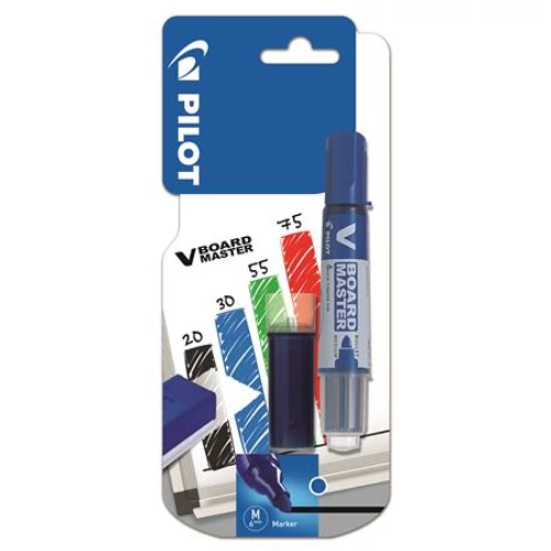 Táblamarker, 2,3 mm kúpos, PILOT "V-Board Master" kék + betét