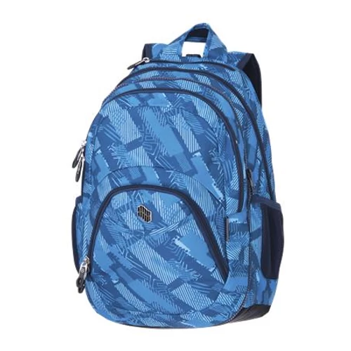 Hátizsák, 2in1, notebook tartóval és audió csatlakozóval, PULSE "Teens Blue Path", kék