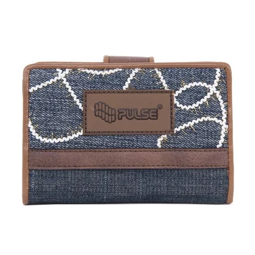 Pénztárca, PULSE "Jeans Glossy", kék-barna