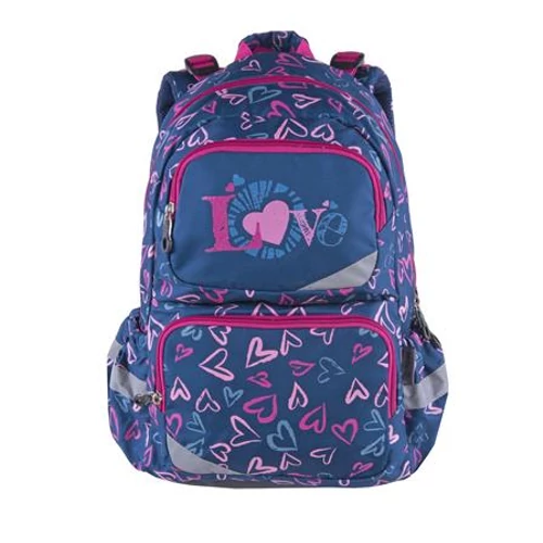 Hátizsák, anatómiai, PULSE "Anatomic XL Blue Love", kék-rózsaszín