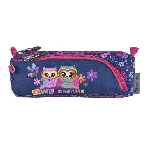 Tolltartó, cipzáras, PULSE"Owl Dreams", lila-rózsaszín