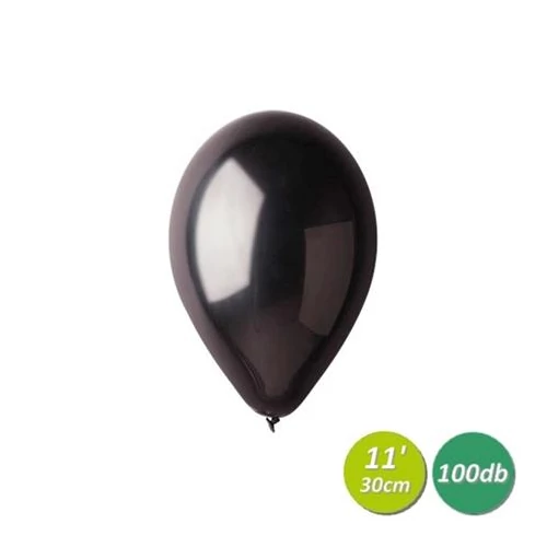 Léggömb, 30 cm, gyöngyház fekete