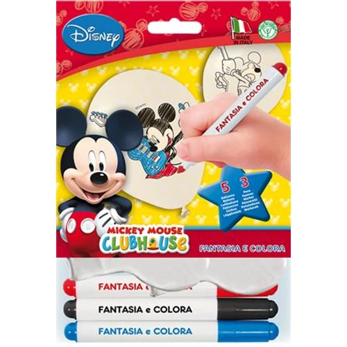 Léggömb, 26 cm, színezhető, filctollal, "Mickey"