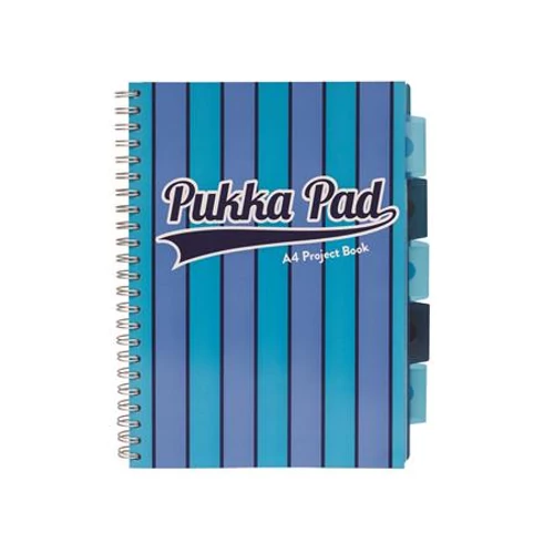 Spirálfüzet, A4, vonalas, 100 lap, PUKKA PAD "Vogue project book", kék