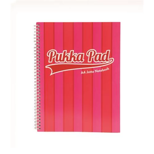 Spirálfüzet, A4, vonalas, 100 lap, PUKKA PAD "Vogue Jotta Pad", rózsaszín