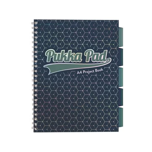 Spirálfüzet, A4, vonalas, 100 lap, PUKKA PAD "Glee project book", sötétkék