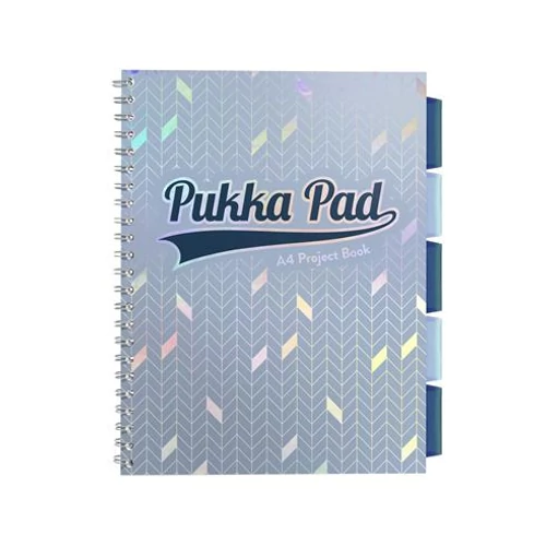 Spirálfüzet, A4, vonalas, 100 lap, PUKKA PAD "Glee project book", világoskék