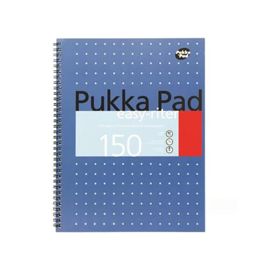 Spirálfüzet, A4+, vonalas, 75 lap, PUKKA PAD, "Easy-riter", kék