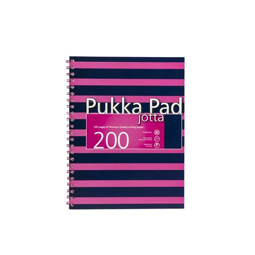Spirálfüzet, A4+, vonalas, 100 lap, PUKKA PAD, "Navy Jotta", rózsaszín