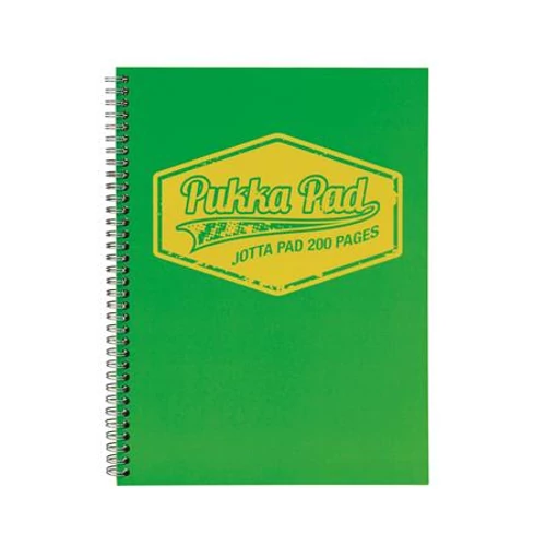 Spirálfüzet, A4, vonalas, 100 lap, PUKKA PAD "Neon", zöld