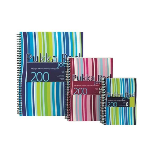 Spirálfüzet, A4+, kockás, 100 lap, PUKKA PAD "Stripe Jotta"