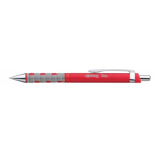 Golyóstoll, 0,8 mm, nyomógombos, piros tolltest, ROTRING "Tikky III", kék