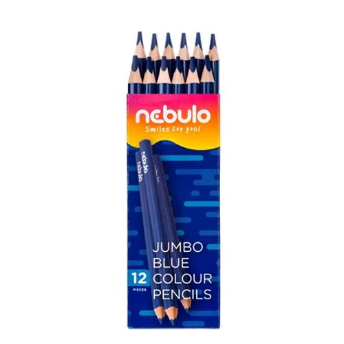 Színes ceruza, háromszögletű, jumbo, NEBULO, kék