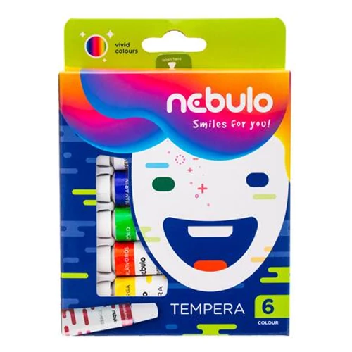 Tempera készlet, 6 darabos, NEBULO