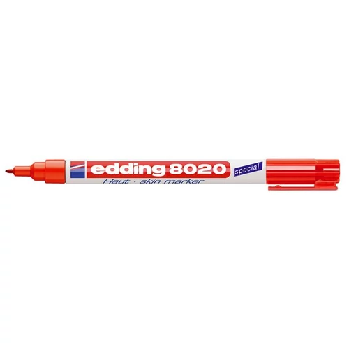Bőrjelölő marker, 1 mm, kúpos, EDDING "8020", piros