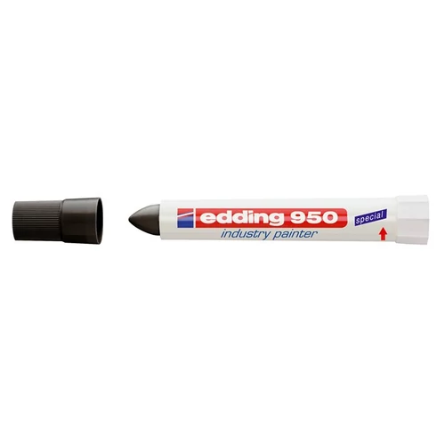Jelölő marker, 10 mm, kúpos, EDDING "950", fekete