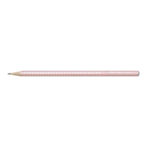Grafitceruza, B, háromszögletű, FABER-CASTELL "Sparkle Pearl", gyöngyházfényű babarózsaszín