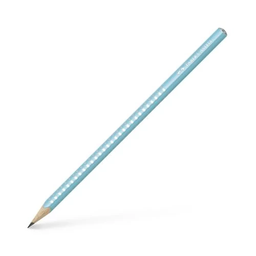 Grafitceruza, B, háromszögletű, FABER-CASTELL "Sparkle Pearl", gyöngyházfényű türkiz