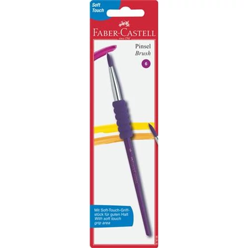 Ecset, no. 6, festett nyelű, gumi fogórésszel, FABER-CASTELL