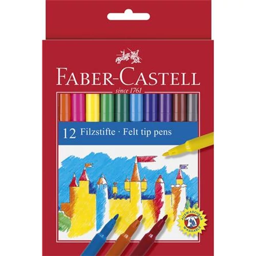 Filctoll készlet, FABER-CASTELL, 12 különböző szín