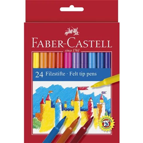Filctoll készlet, FABER-CASTELL, 24 különböző szín