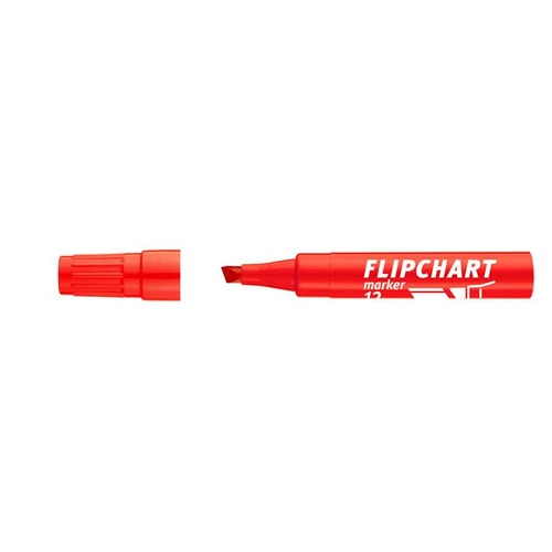Flipchart marker, 1-4 mm, vágott, ICO "Artip 12", piros