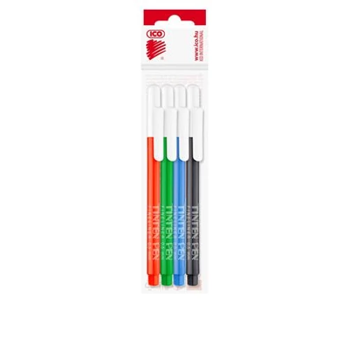 Tűfilc készlet, 0,5 mm, ICO "Tinten Pen", 4 különböző szín