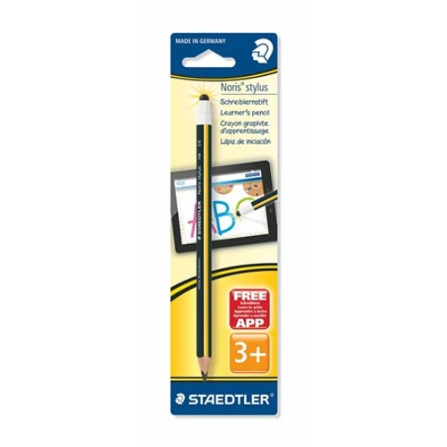 Érintőceruza, érintőképernyős készülékekhez, vastag, HB, STAEDTLER "Noris Stylus", fekete/sárga