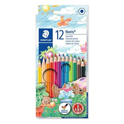 Színes ceruza készlet, hatszögletű, STAEDTLER "Noris Club", 12 különböző szín
