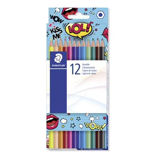 Színes ceruza készlet, hatszögletű, STAEDTLER "Comic", 12 különböző szín