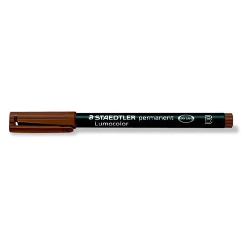Alkoholos marker, OHP, 1-2,5 mm, STAEDTLER "Lumocolor 314 B", barna