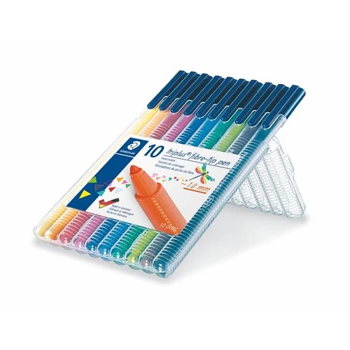 Rostirón készlet, 1 mm, STAEDTLER "Triplus", 10 különböző szín