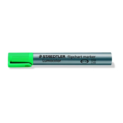 Flipchart marker, 2,5 mm, vágott, STAEDTLER "Lumocolor 356 B", zöld