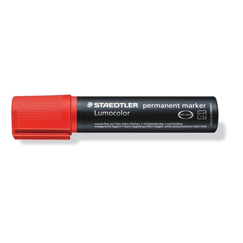 Alkoholos marker, 2-12 mm, vágott, STAEDTLER "Lumocolor 388", piros