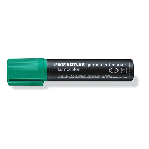 Alkoholos marker, 2-12 mm, vágott, STAEDTLER "Lumocolor 388", zöld