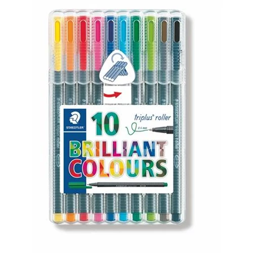 Rollertoll készlet, 0,4 mm, STAEDTLER "Triplus", 10 különböző szín