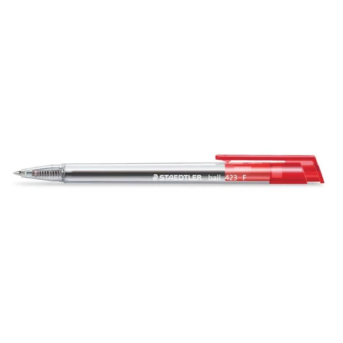 Golyóstoll, 0,3 mm, nyomógombos, STAEDTLER "Ball 423 F", piros