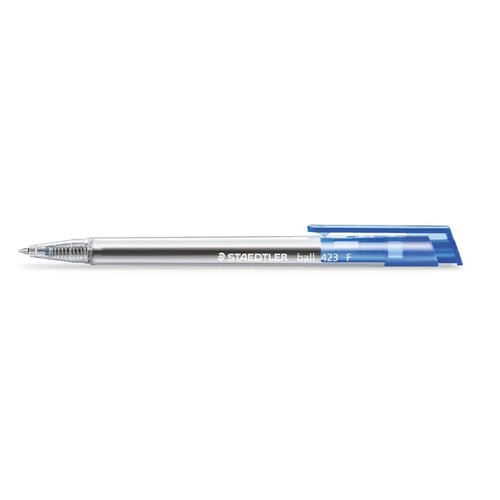 Golyóstoll, 0,3 mm, nyomógombos, STAEDTLER "Ball 423 F", kék