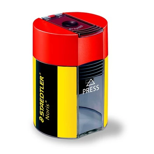 Hegyező, egylyukú, tartályos, STAEDTLER "Noris", fekete-sárga