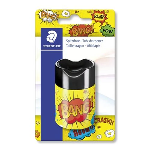 Hegyező, egylyukú, tartályos, STAEDTLER "Comic", vegyes minta