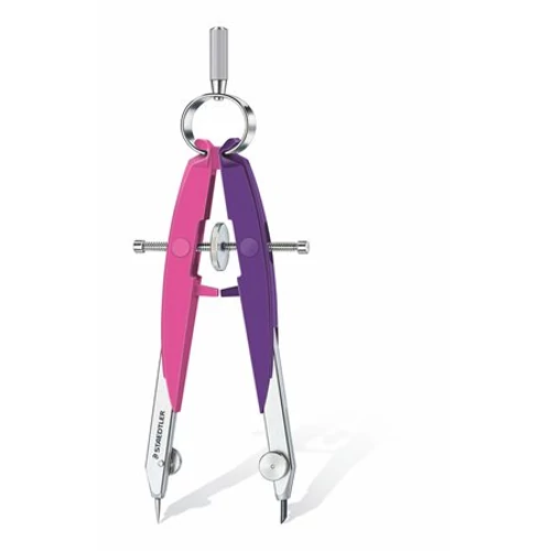 Körző készlet, precíziós, 2 darabos, STAEDTLER "Mars Comfort Neon", neon rózsaszín/lila