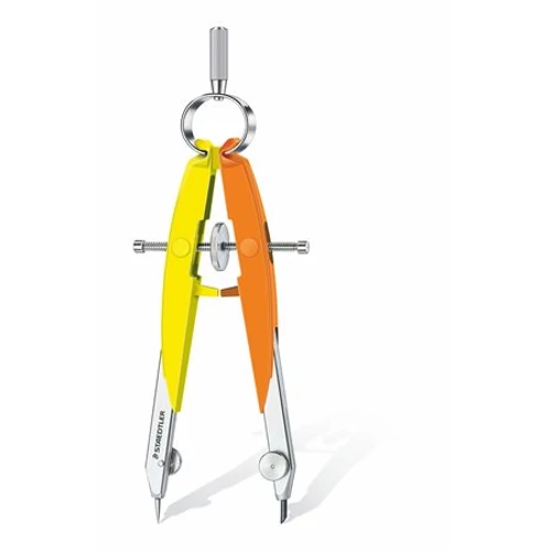 Körző készlet, precíziós, 2 darabos, STAEDTLER "Mars Comfort Neon", neon sárga/narancs