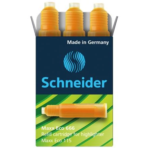 Utántöltő patron "Maxx Eco 115" szövegkiemelőhöz, SCHNEIDER "Maxx Eco 666", narancssárga