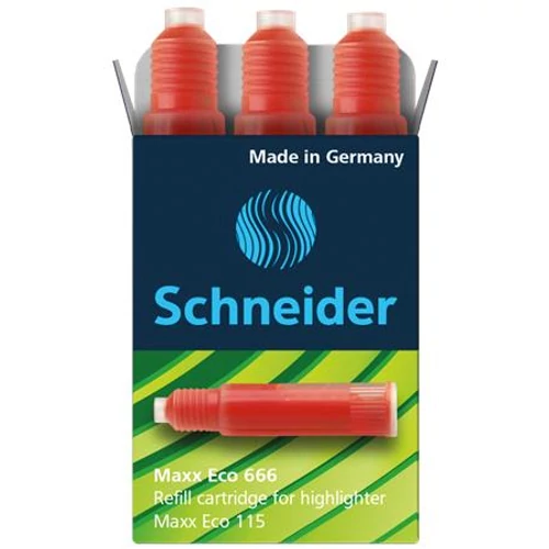 Utántöltő patron "Maxx Eco 115" szövegkiemelőhöz, SCHNEIDER "Maxx Eco 666", piros