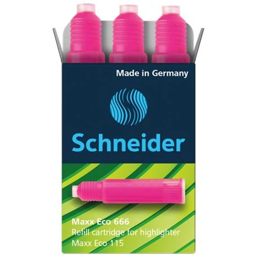 Utántöltő patron "Maxx Eco 115" szövegkiemelőhöz, SCHNEIDER "Maxx Eco 666", rózsaszín