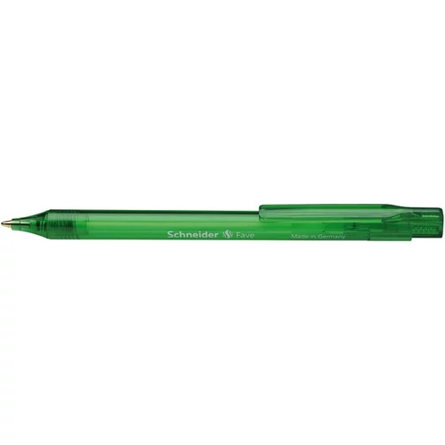 Golyóstoll, 0,5 mm, nyomógombos, SCHNEIDER "Fave", zöld