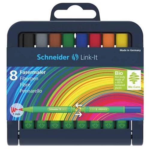 Rostirón készlet, 1 mm, SCHNEIDER "Link-it", összeilleszthető, 8 különböző szín