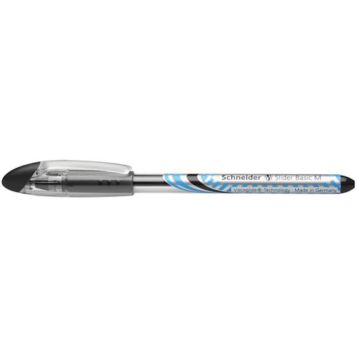 Golyóstoll, 0,5 mm, kupakos, SCHNEIDER "Slider Basic M", fekete