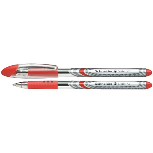 Golyóstoll, 0,7 mm, kupakos, SCHNEIDER "Slider Basic XB", piros